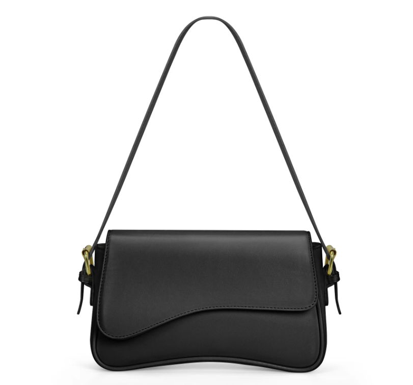 DAKOMM Shoulder Bag, Shoulder Bag for Women with 2 Removable Straps, Cute Crossbody Handbag with Zipper Closure, Retro Classic Purses, Trendy Vegan Leather Shoulder Tote HandBag, Black