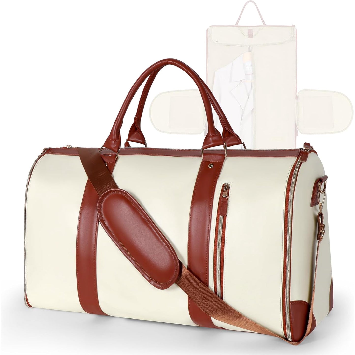 DAK21TBGB0000BE Carry on Garment Bag for Women,Leather Garment Bags for Travel with Shoe Pouch 2 in 1 Hanging Suitcase Suit Bag for Women Travel Bags for Women