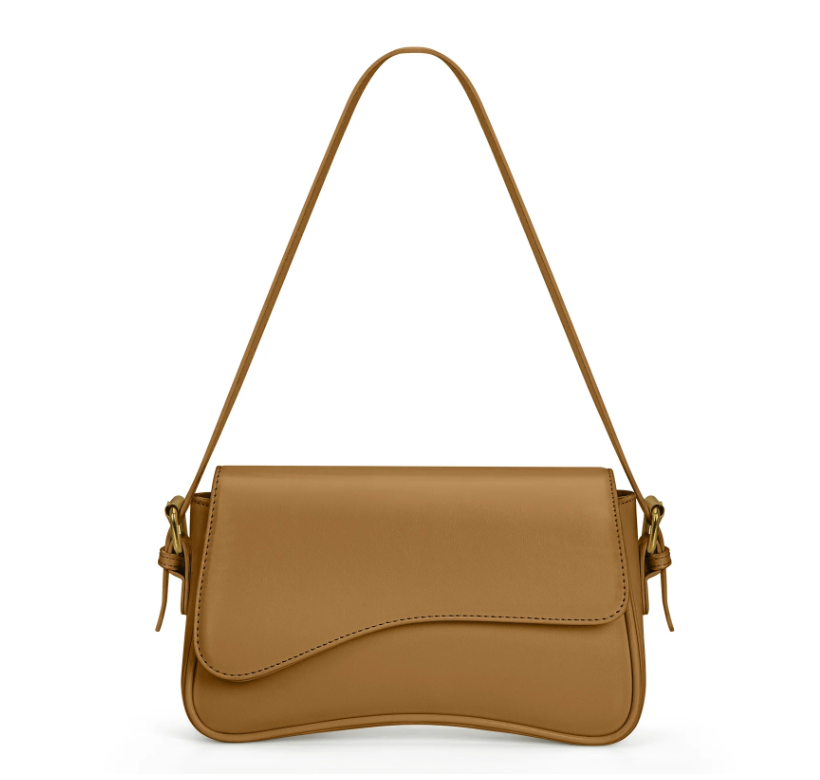 DAKOMM Shoulder Bag, Shoulder Bag for Women with 2 Removable Straps, Cute Crossbody Handbag with Zipper Closure, Retro Classic Purses, Trendy Vegan Leather Shoulder Tote HandBag, Brown