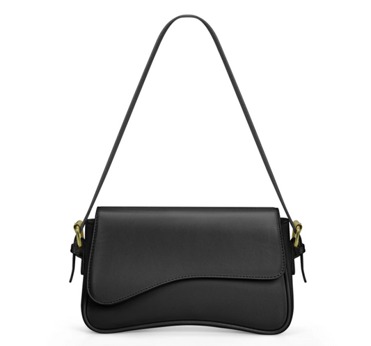 DAKOMM Shoulder Bag, Shoulder Bag for Women with 2 Removable Straps, Cute Crossbody Handbag with Zipper Closure, Retro Classic Purses, Trendy Vegan Leather Shoulder Tote HandBag, Black