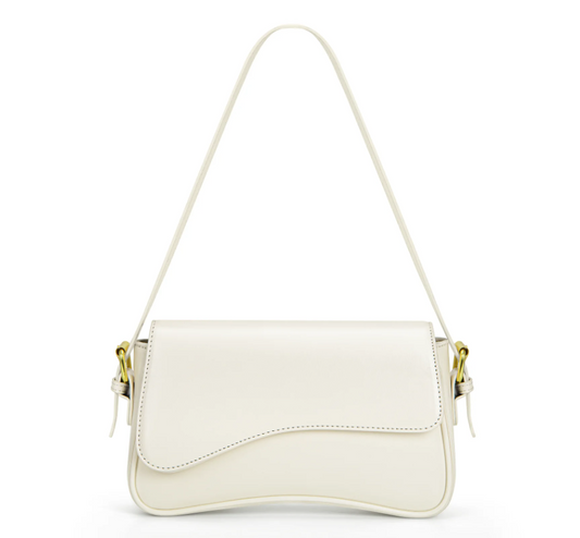 DAKOMM Shoulder Bag, Shoulder Bag for Women with 2 Removable Straps, Cute Crossbody Handbag with Zipper Closure, Retro Classic Purses, Trendy Vegan Leather Shoulder Tote HandBag, White