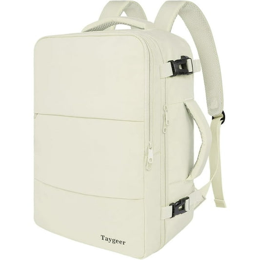 DAK10TRBP0000BE 17.7" Travel Backpack with USB Port & Shoe Compartment, TSA-Approved Laptop Carry On Backpack, Waterproof Large Casual Daypack Travel Bag for Women Men Weekender Trips, Business & Hiking, Beige