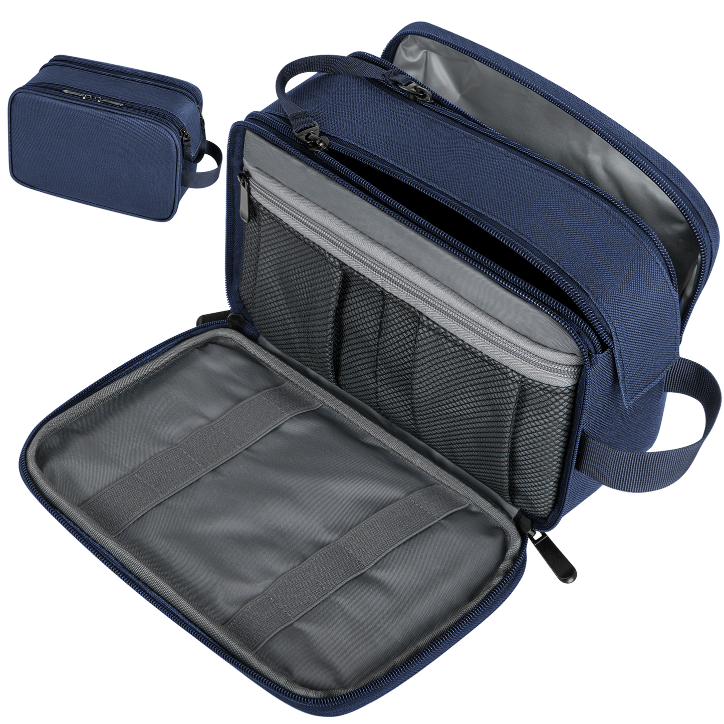 Large Travel Toiletry Bag for Men and Women, Water Resistant Shaving Bag for Toiletries Accessories, Hanging Storage Bag Dopp Kit Travel Bag for Cosmetics Toiletries Brushes Tools, Blue