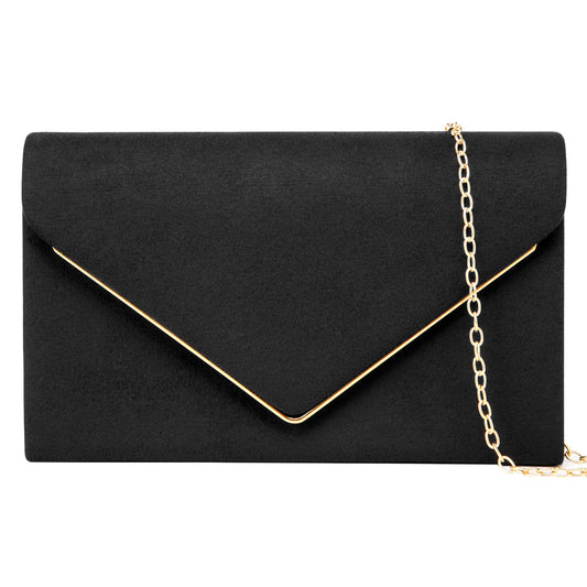 DAK03VSCP0000BK Evening Clutch Purses, Formal Wedding Purses for Women Lady Girl, Handbags for Cocktail Prom Crossbody Shoulder Envelope Bag, Black