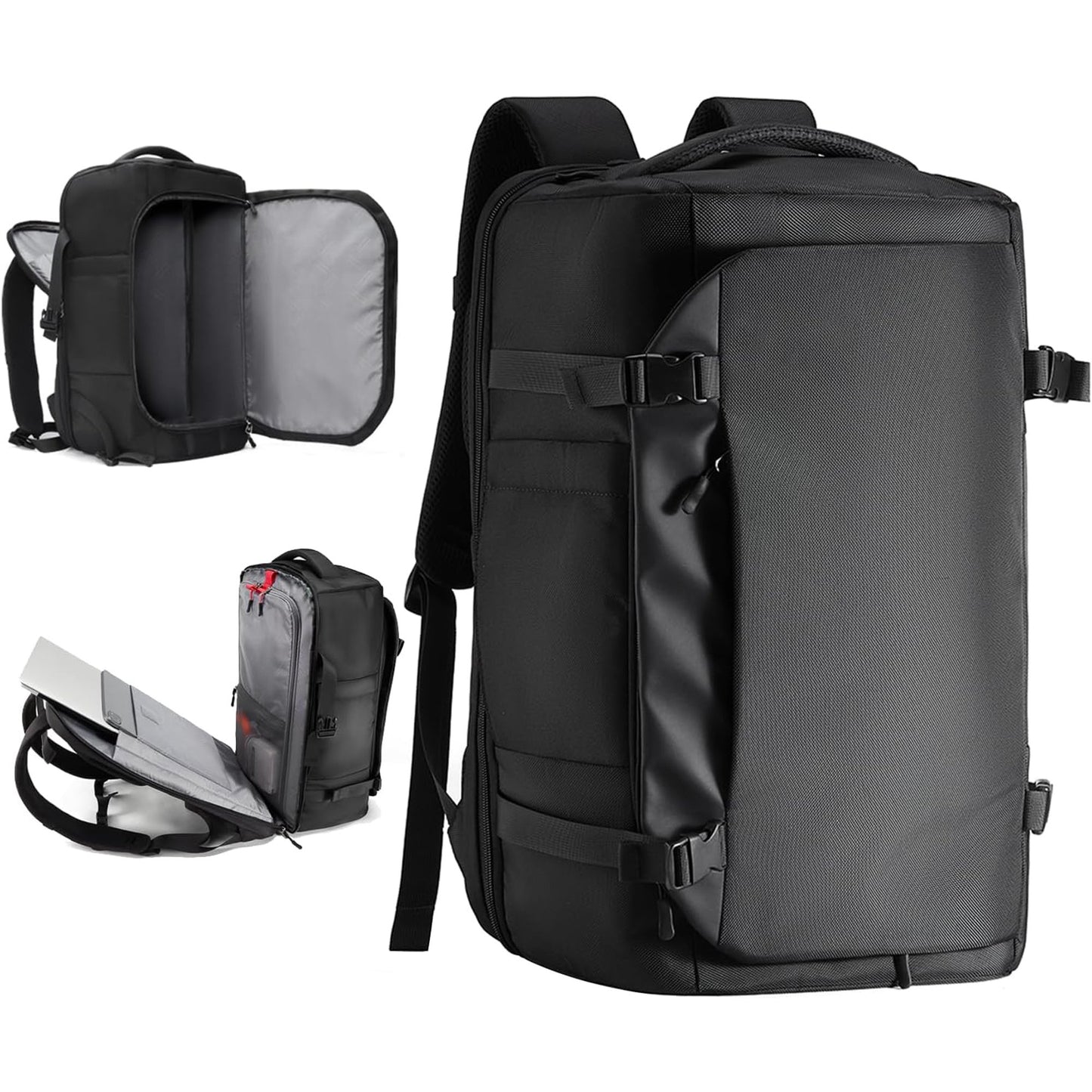 DAK10WFTB0000BK 40L Travel Backpack for Women & Men, Large Carry on Backpack for Airplanes