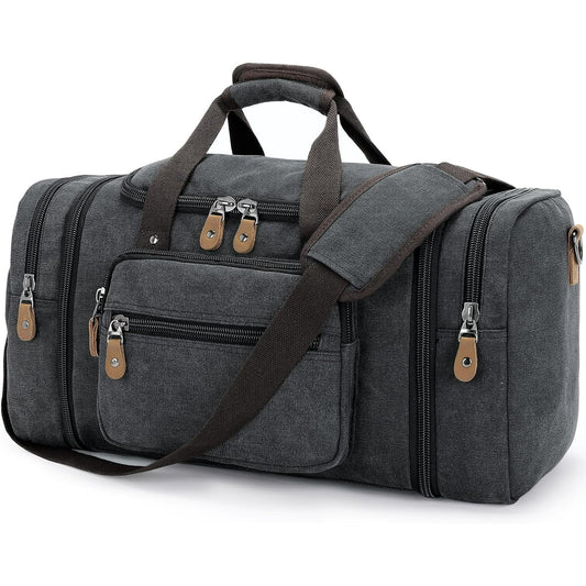 DAK25CNTB0000GY Canvas Duffle Bag - 50L Waterproof Weekender Overnight Travel Bag