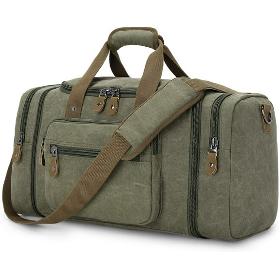 DAK25CNTB0000GN Canvas Duffle Bag - 50L Waterproof Weekender Overnight Travel Bag