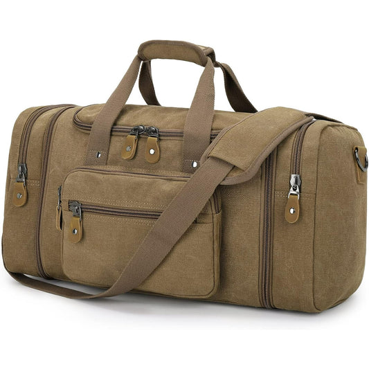 DAK25CNTB0000CF Canvas Duffle Bag - 50L Waterproof Weekender Overnight Travel Bag