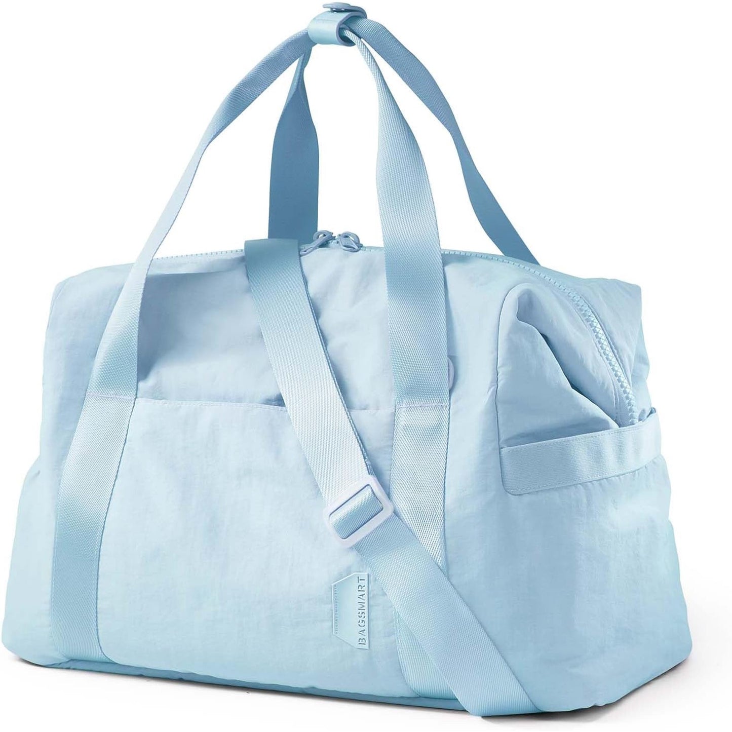 DAK18WBTB0000BU Large Women Travel Duffle Bag - Carry on Overnight Bag Weekend Travel Duffel Tote Bag Yoga Gym Bag with Wet Pocket Toiletry Weekender Overnight Bag for Travel Business Trips Sport Hospital Blue