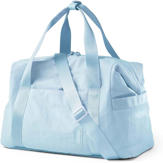 DAK18WBTB0000BU Large Women Travel Duffle Bag - Carry on Overnight Bag Weekend Travel Duffel Tote Bag Yoga Gym Bag with Wet Pocket Toiletry Weekender Overnight Bag for Travel Business Trips Sport Hospital Blue