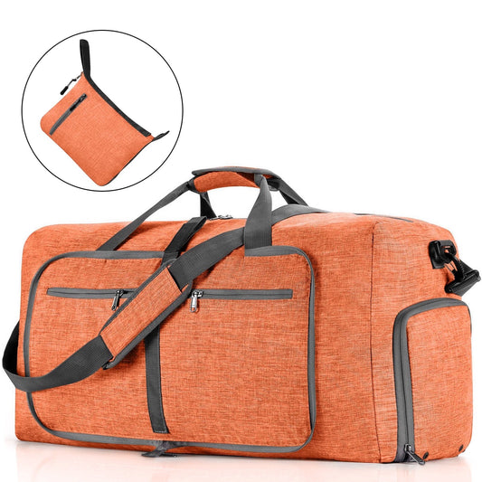 DAK14DBTB0000OG65L Travel Duffle Bag, 65L Foldable Weekender Bags for Women with Shoe Compartment, Carry on Overnight Bag for Men Women, Gym Travel Bag Water Repellent & Tear Resistant