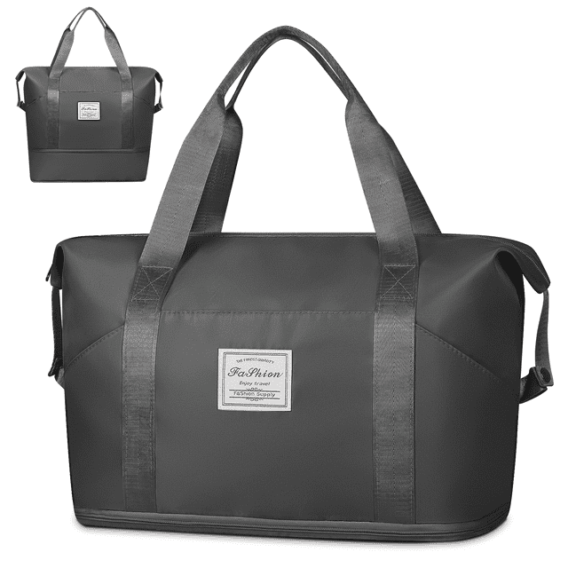 DAK15TBEB0000BK 35L Expandable Travel Duffle Bag, Weekender Bag for Women, Carry on Overnight Bag with Wet Pocket, Multipurpose Personal Item Bag Sports Tote Gym Bag Hospital Mom Bag for Labor and Delivery, Black